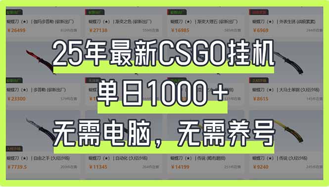（14178期）25年最新CSGO挂机系统，单日1000+，无需电脑，无需养号，0基础可上手 - 轻创终点站