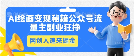 AI绘画变现秘籍：公众号流量主副业狂挣，网创人速来掘金 - 轻创终点站
