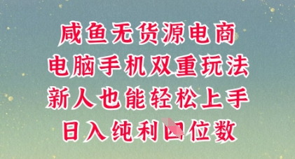 咸鱼无货源电商，多种运营方式，带你从零到一拿结果，可做代运营，也可软件一键发布【揭秘】 - 轻创终点站