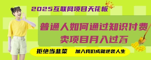 2025互联网项目天花板，普通人如何通过知识付费卖项目月入过W，拒绝当韭菜【揭秘】 - 轻创终点站