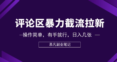 评论区暴力截流拉新：捡钱项目，操作简单，有手就行，日入几张 - 轻创终点站