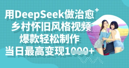 用DeepSeek做治愈乡村怀旧风格视频，爆款轻松制作，当日最高变现多张 - 轻创终点站